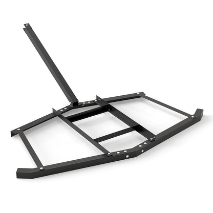 66" Wide Driveway Drag Tow Behind Landscape Leveling Rake with Reinforced Bars-Black