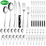 48-Piece Silverware Set Stainless Steel