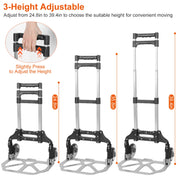 Folding Luggage Cart Foldable Hand Truck Portable Dolly Aluminum Alloy Trolley