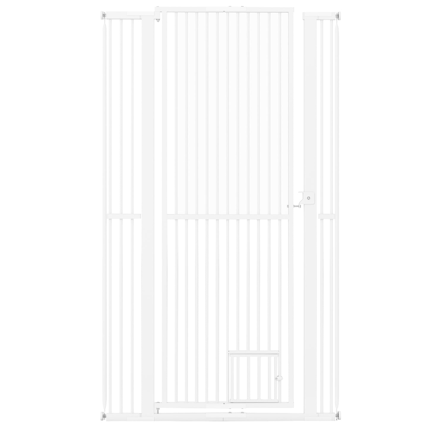67.5" Extra Tall Pet Gate Heavy-Duty Metal Cat Gate with 30.5"-41" Wide Opening-White