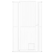 67.5" Extra Tall Pet Gate Heavy-Duty Metal Cat Gate with 30.5"-41" Wide Opening-White