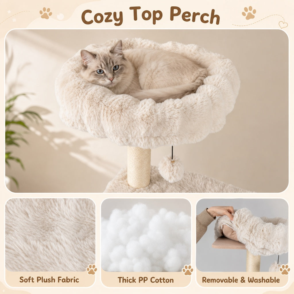 Multi-Level Cat Tree 67 Inch with Condo and Perch