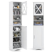 67 Inch Tall Bathroom Cabinet Freestanding Storage Cabinet with 5 Adjustable Shelves-White