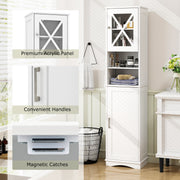 67 Inch Tall Bathroom Cabinet Freestanding Storage Cabinet with 5 Adjustable Shelves-White