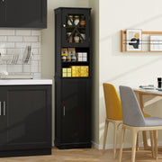 67 Inch Tall Bathroom Cabinet Freestanding Storage Cabinet with 5 Adjustable Shelves-Black