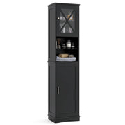 67 Inch Tall Bathroom Cabinet Freestanding Storage Cabinet with 5 Adjustable Shelves-Black