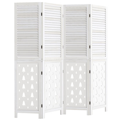 6-Panel Wood Room Divider with Tree Pattern - 67" Tall