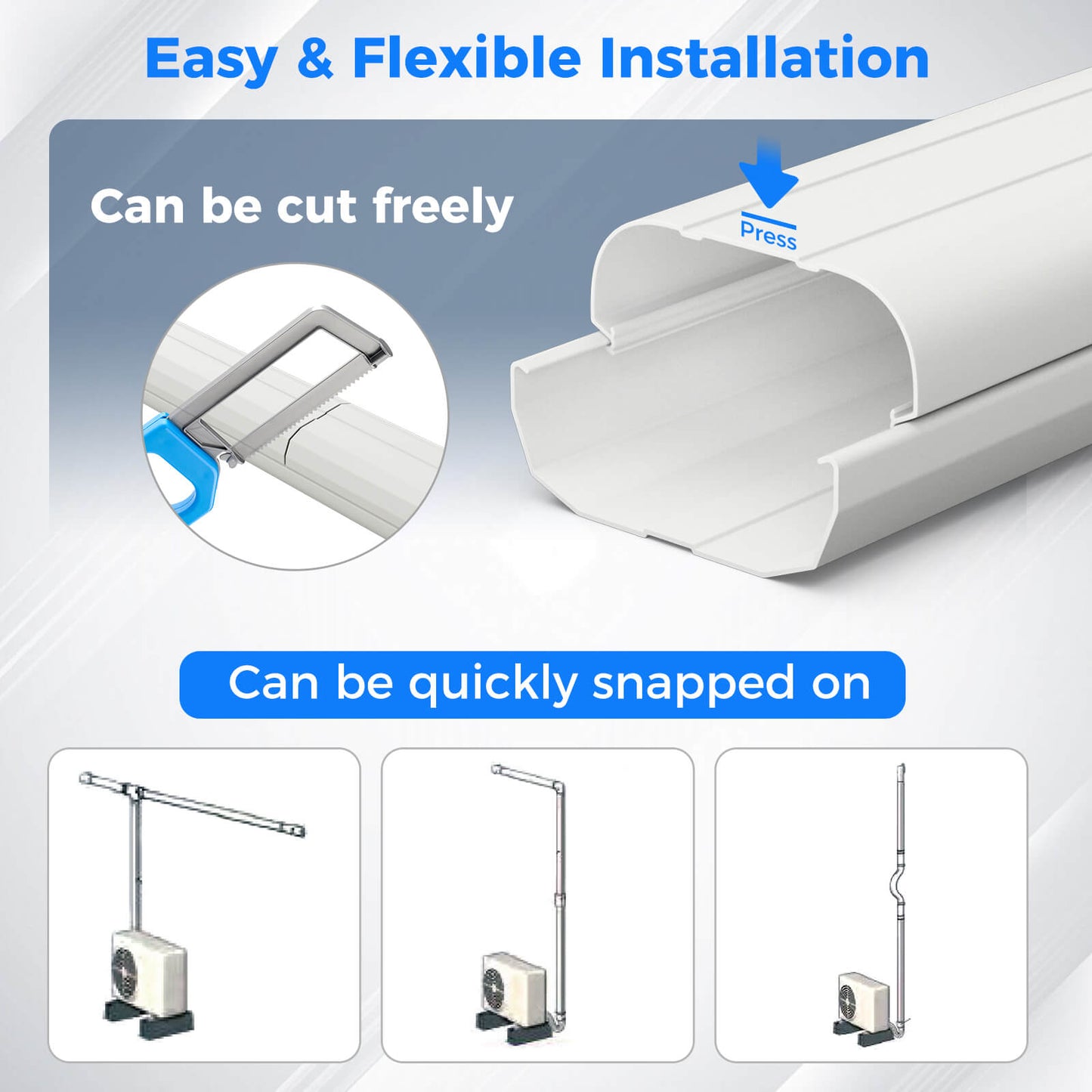 4 Inches W Mini Decorative PVC Slim Line Cover Kit-16.5ft