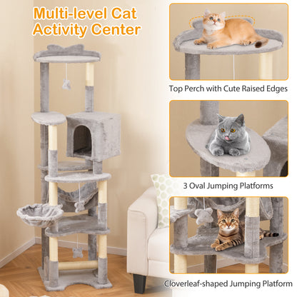69 Inch Multi-level Cat Tree with Top Perch and Cozy Condo
