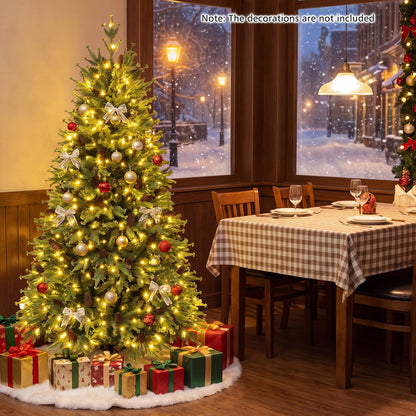 6FT Pre-Lit Artificial Christmas Tree with Warm White and Multicolor LED Lights
