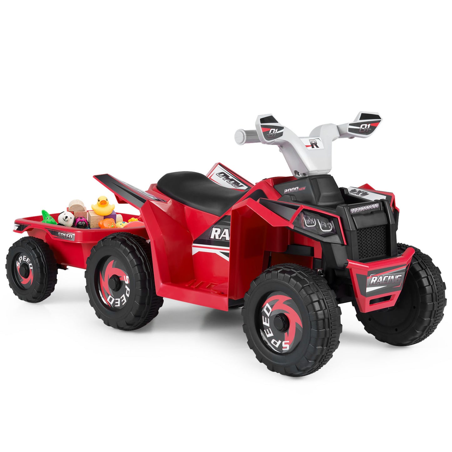 Kids Electric ATV Quad with Detachable Trailer 6V