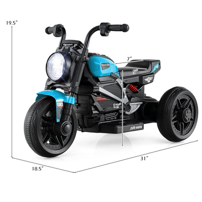 6V Kids Electric Motorcycle with LED Headlight and Music for Toddlers Aged 3-5-Blue