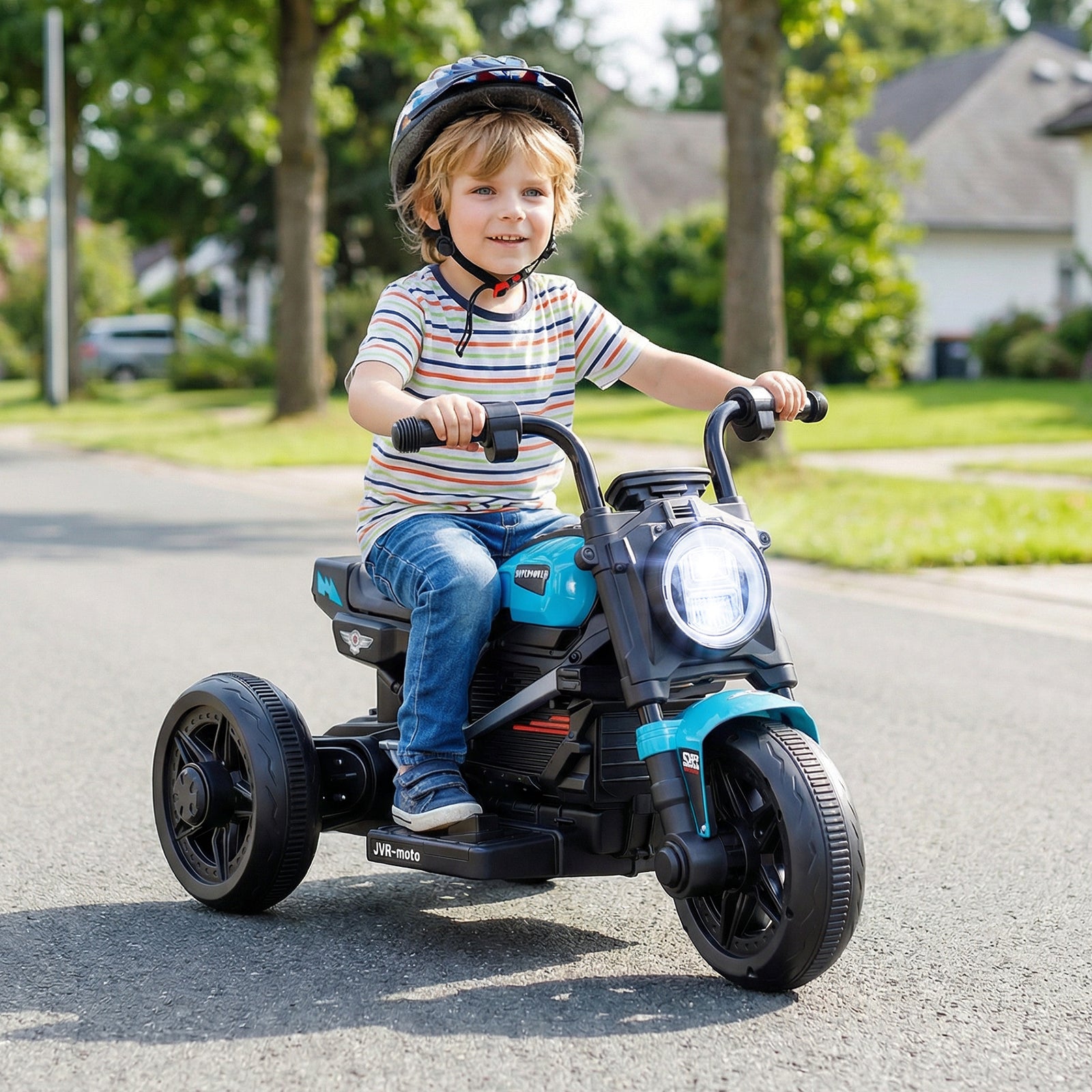 6V Kids Electric Motorcycle with LED Headlight and Music for Toddlers Aged 3-5-Blue
