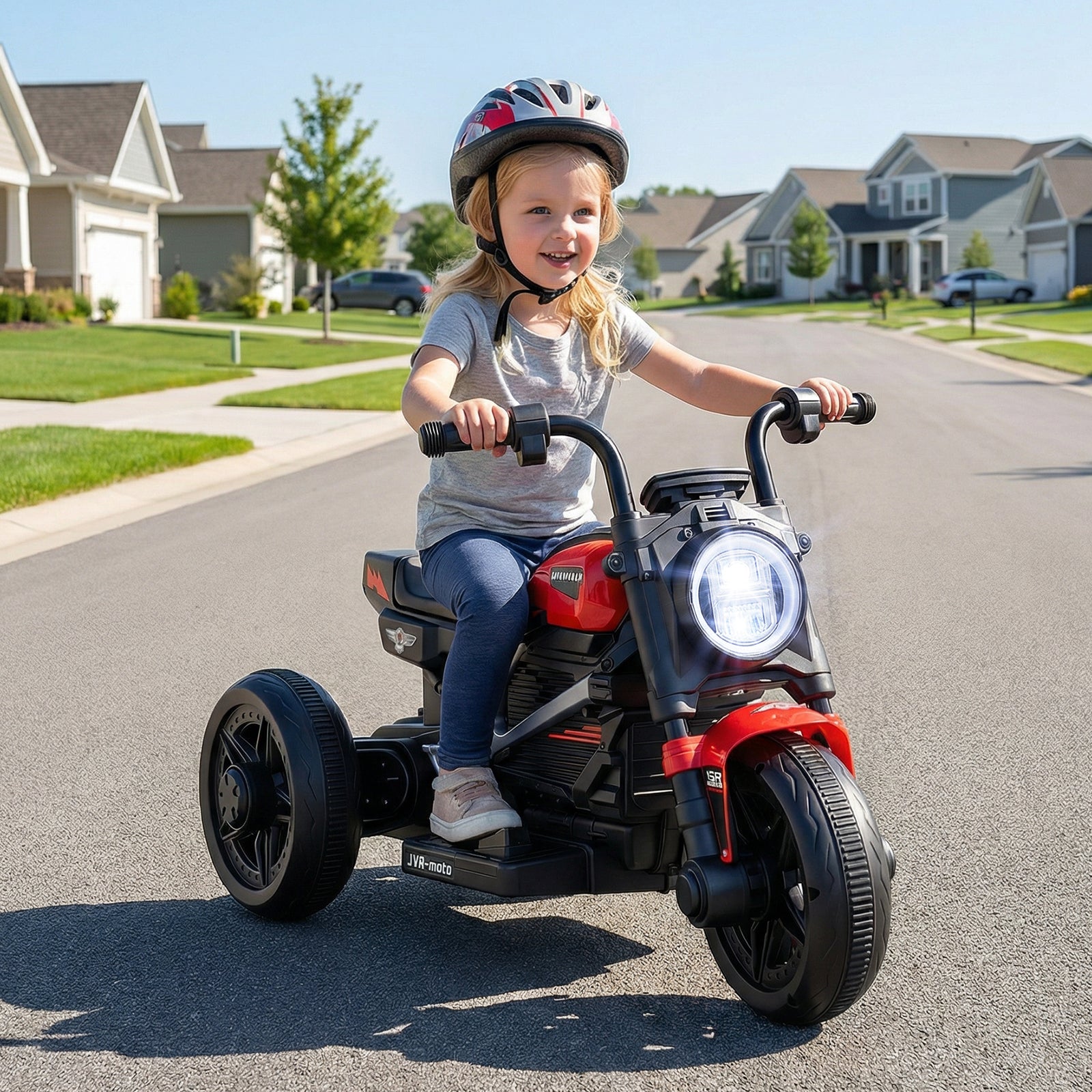 6V Kids Electric Motorcycle with LED Headlight and Music for Toddlers Aged 3-5-Red