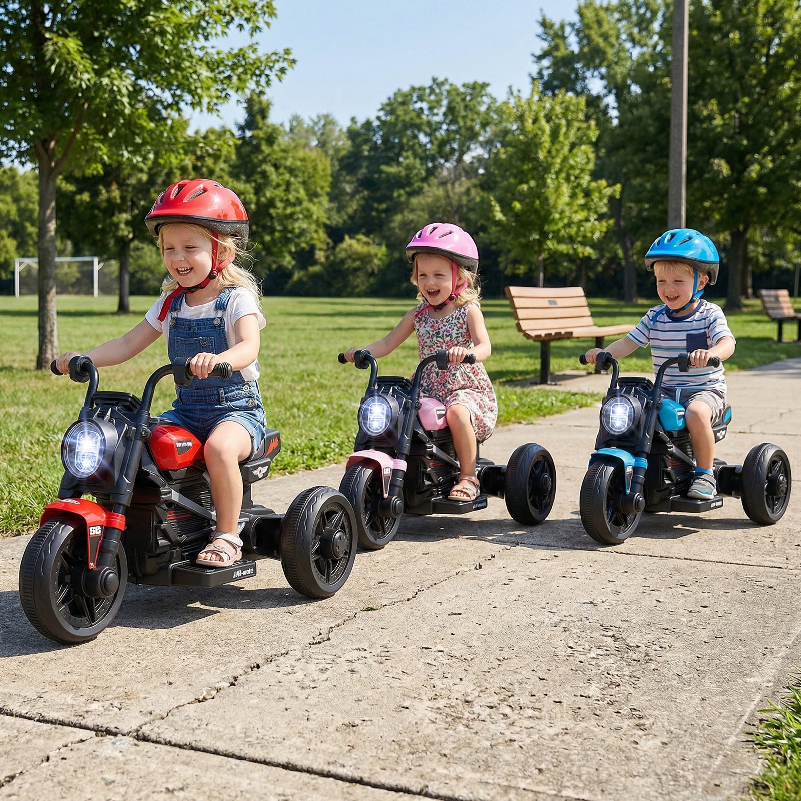 6V Kids Electric Motorcycle with LED Headlight and Music for Toddlers Aged 3-5-Red