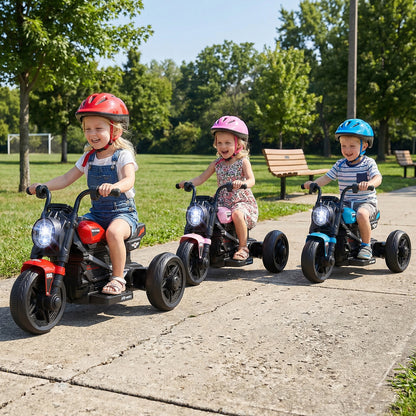 6V Kids Electric Motorcycle with LED Headlight and Music for Toddlers Aged 3-5-Red