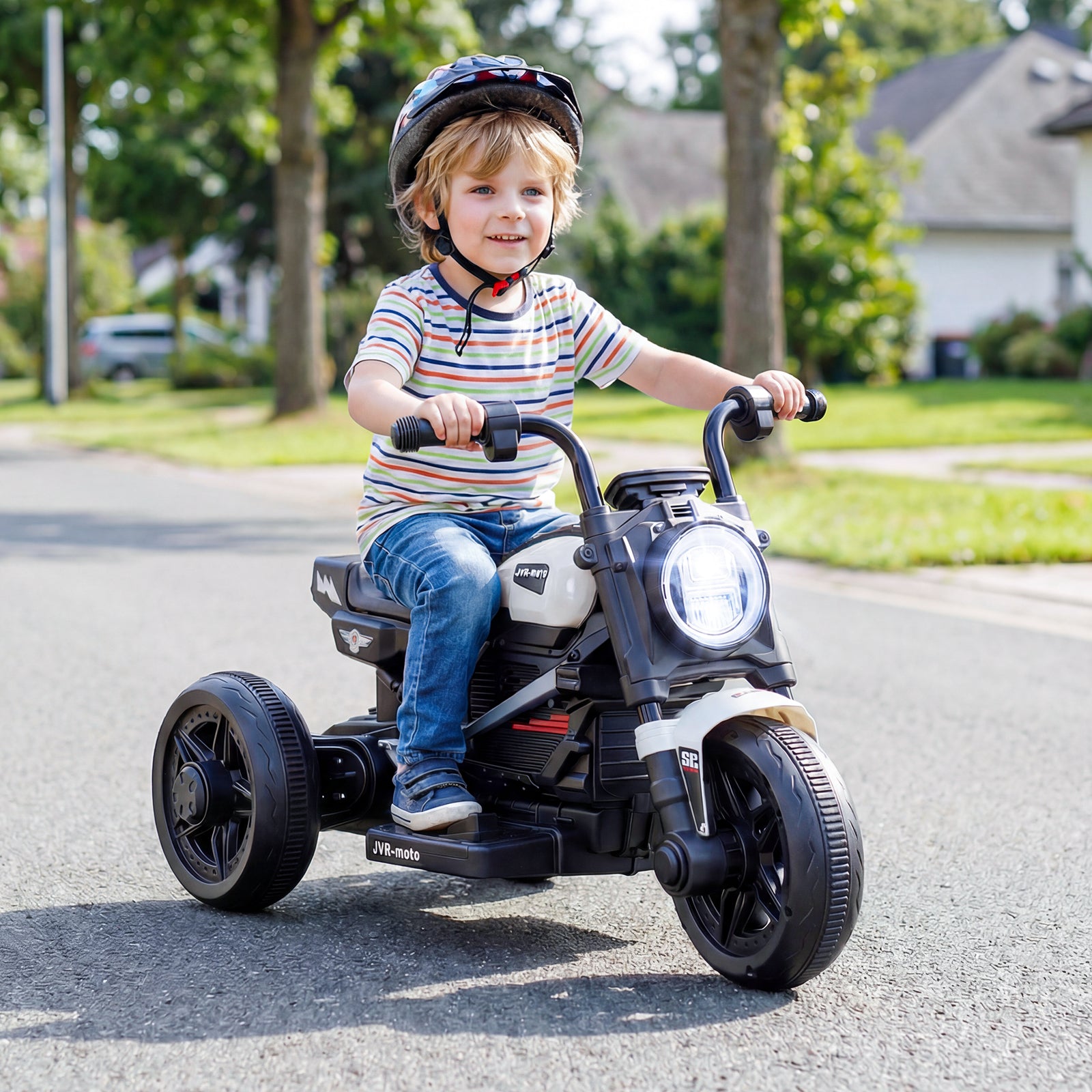 6V Kids Electric Motorcycle with LED Headlight and Music for Toddlers Aged 3-5-White