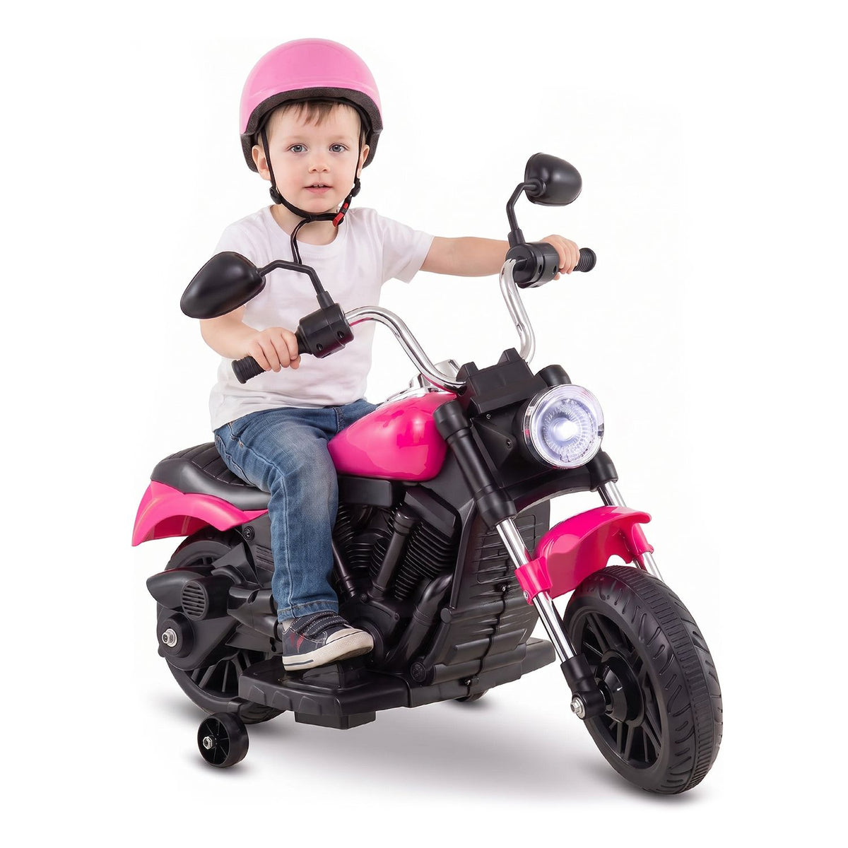6V Kids Motorcycle with Detachable Training Wheels and Music for Ages 2-5