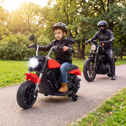 6V Kids Motorcycle with Detachable Training Wheels and Music for Ages 2-5