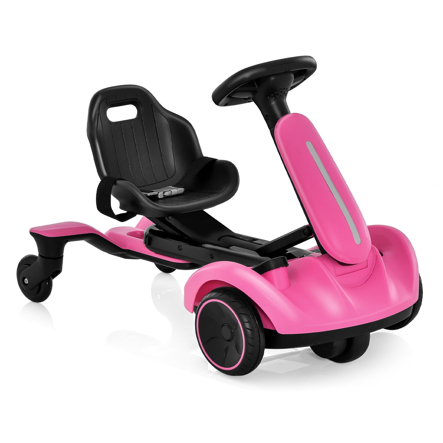 6V Kids Ride on Drift Car with 360° Spin and 2 Adjustable Heights-Pink - Pink