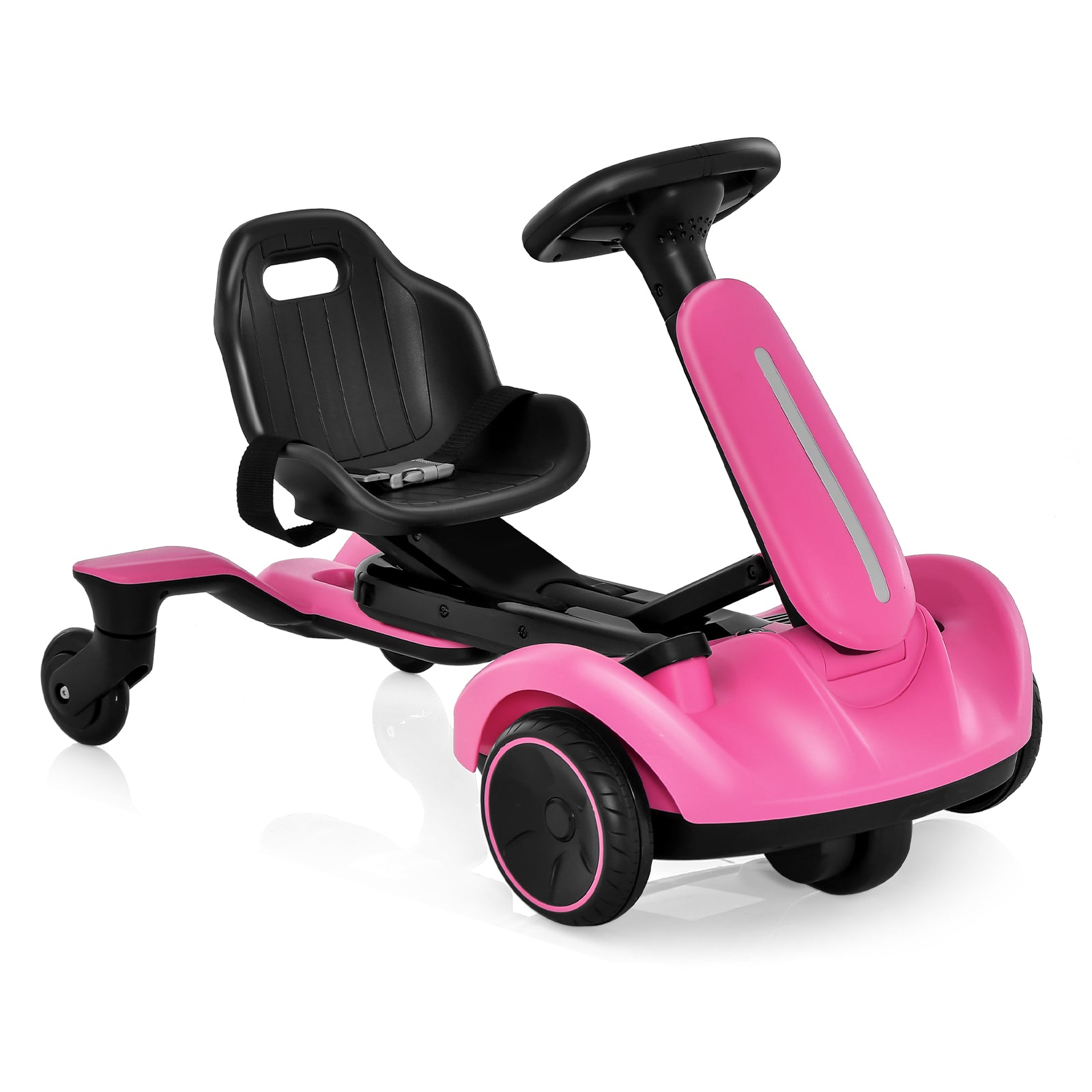 6V Kids Ride on Drift Car with 360° Spin and 2 Adjustable Heights-Pink - Pink