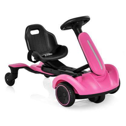 6V Kids Ride on Drift Car with 360° Spin and 2 Adjustable Heights-Pink - Pink