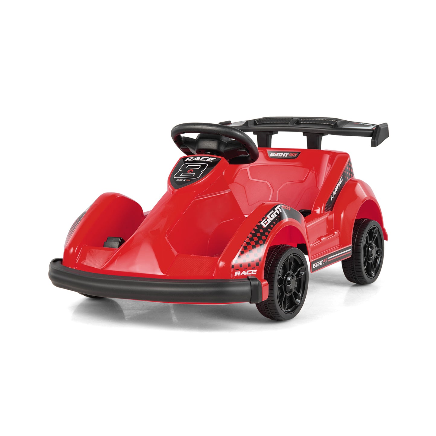 6V Kids Ride On Go Cart with Remote Control and Safety Belt-Black - Red