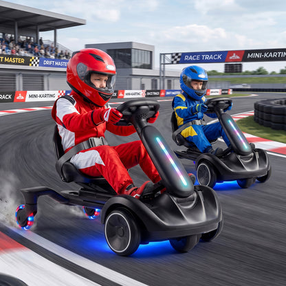 6V Kids Drift Car with Lights and Adjustable Seat