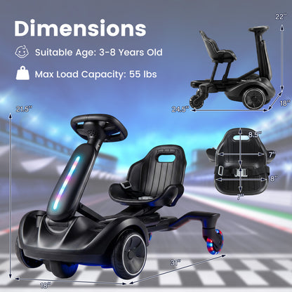 6V Kids Drift Car with Lights and Adjustable Seat
