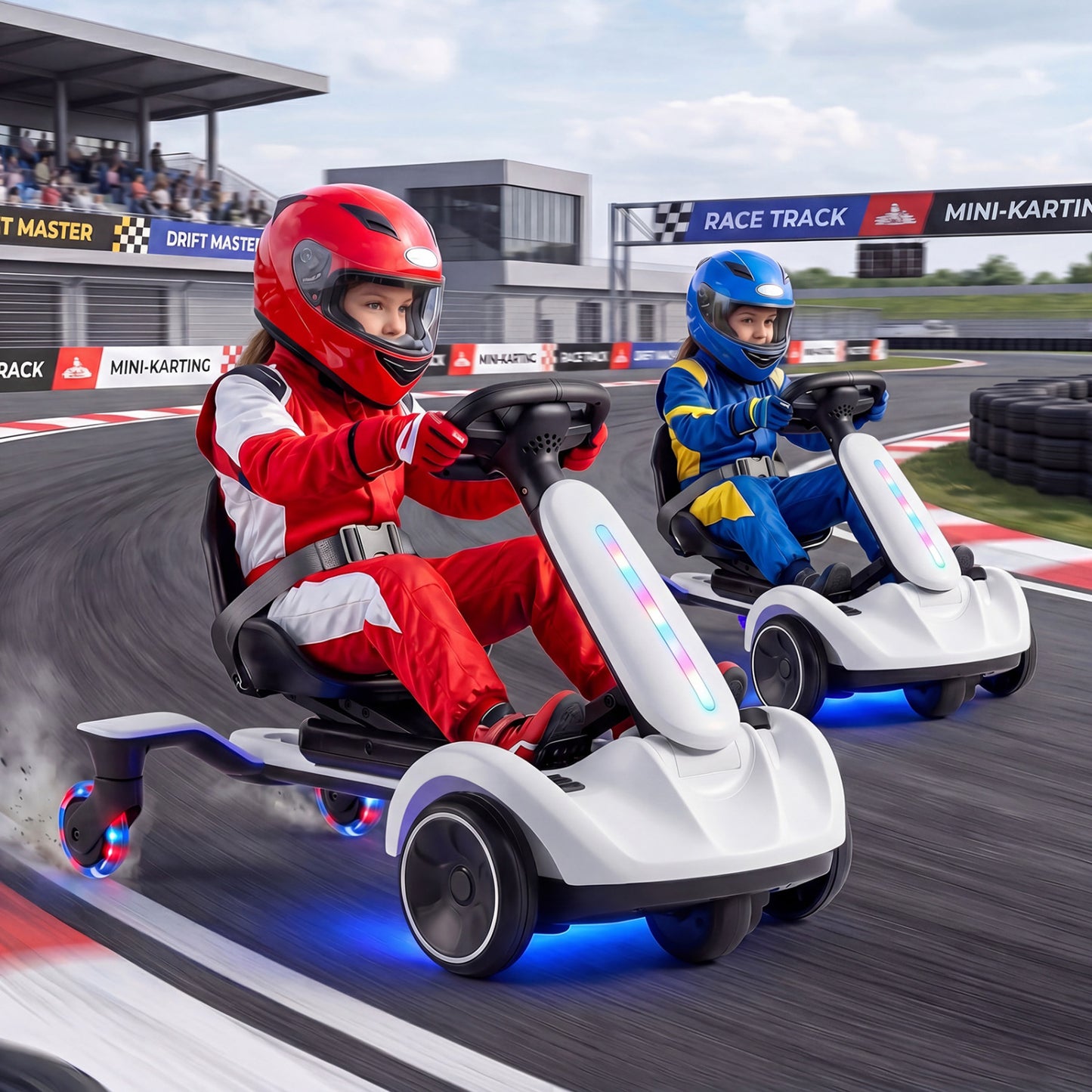 6V Kids Drift Car with Lights and Adjustable Seat