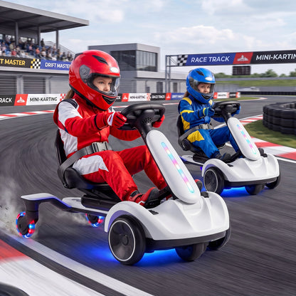 6V Kids Drift Car with Lights and Adjustable Seat