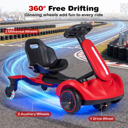 6V Kids Drift Car with Lights and Adjustable Seat