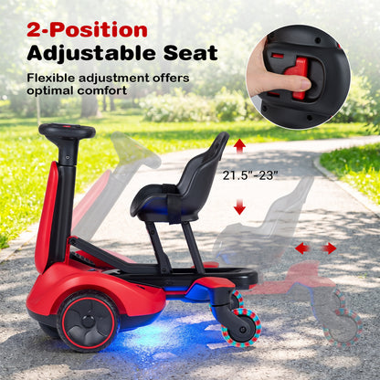 6V Kids Drift Car with Lights and Adjustable Seat