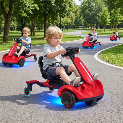 6V Kids Drift Car with Lights and Adjustable Seat