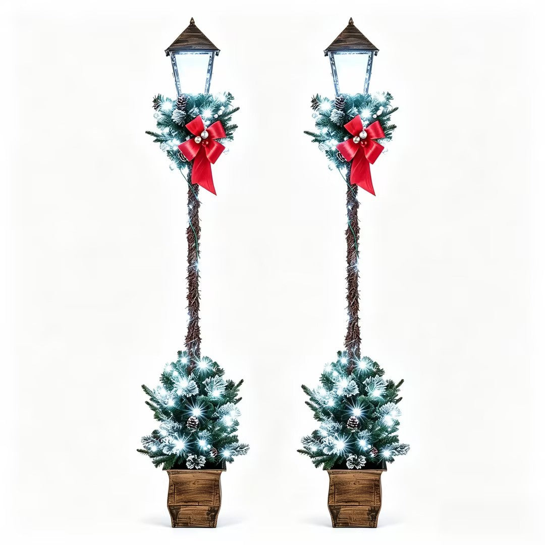 Pre-Lit Christmas Street Lamp Set of 2 - 6.1 Feet Tall