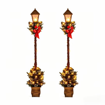 Pre-Lit Christmas Street Lamp Set of 2 - 6.1 Feet Tall