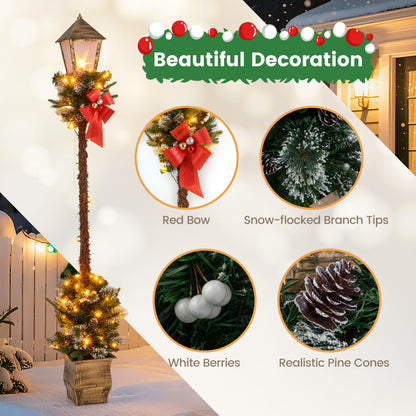 Pre-Lit Christmas Street Lamp Set of 2 - 6.1 Feet Tall