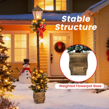 Pre-Lit Christmas Street Lamp Set of 2 - 6.1 Feet Tall