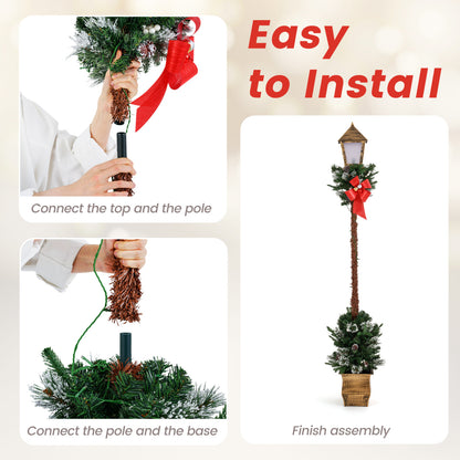Pre-Lit Christmas Street Lamp Set of 2 - 6.1 Feet Tall