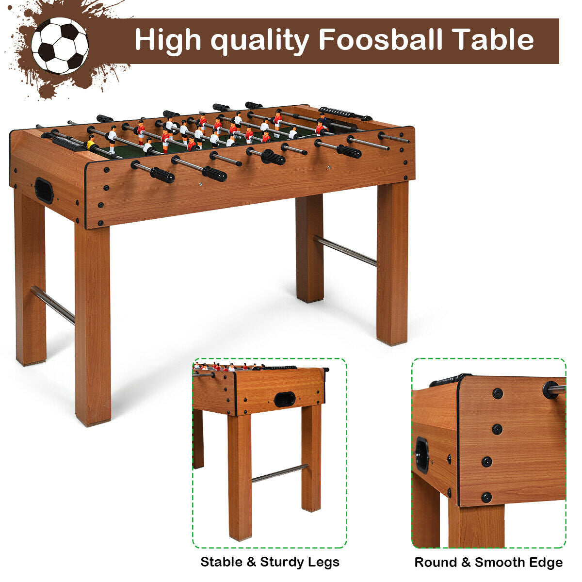 48 Inch Foosball Table Indoor Soccer Game for Kids and Adults