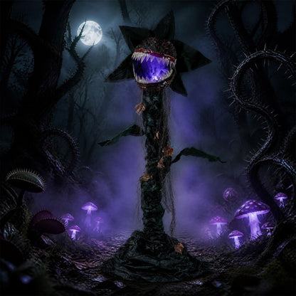 6.2 ft Animated Halloween Man-Eater Plant with Color-changing LEDs
