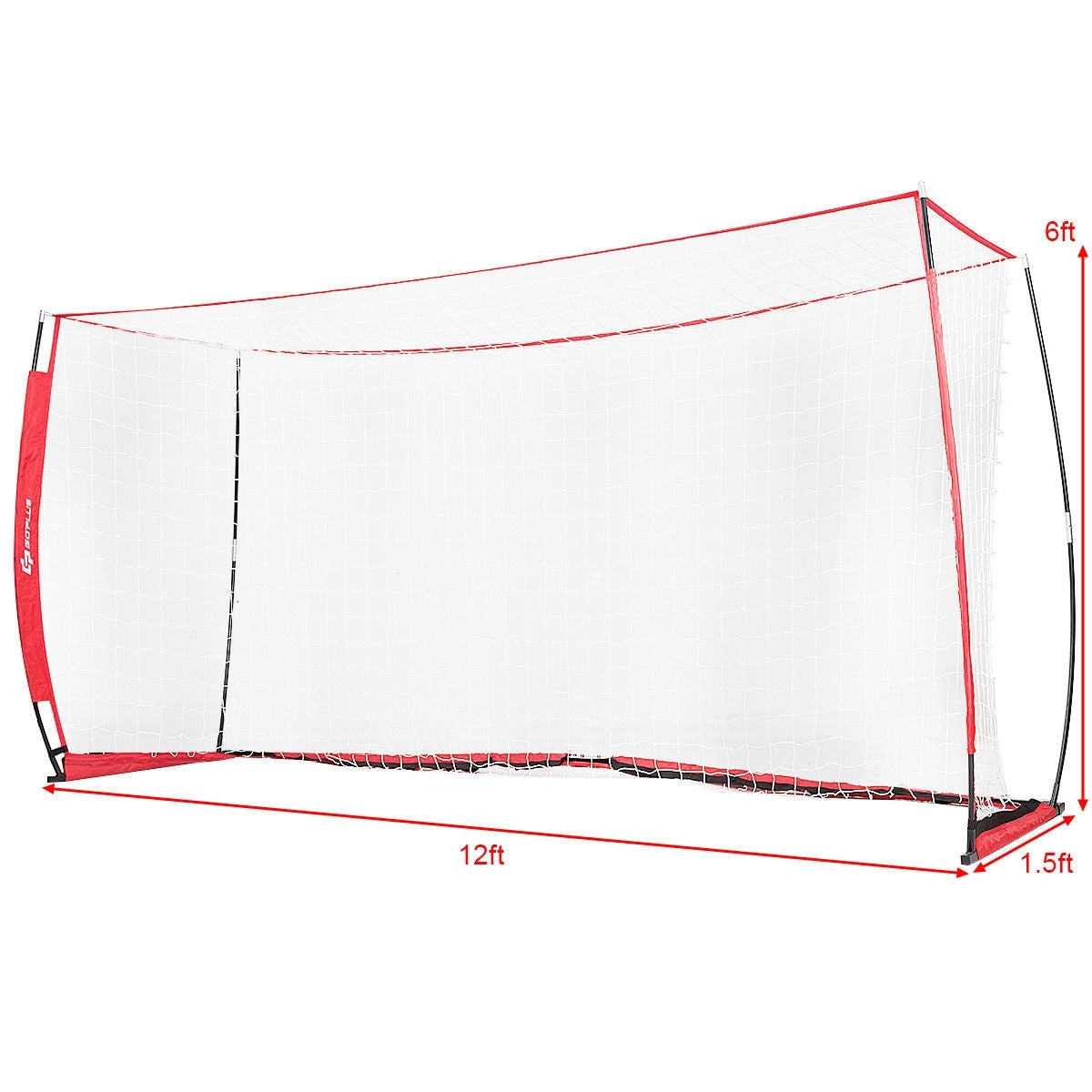 6/8/12 Feet Durable Bow Style Soccer Goal Net with Bag-12' x 6'