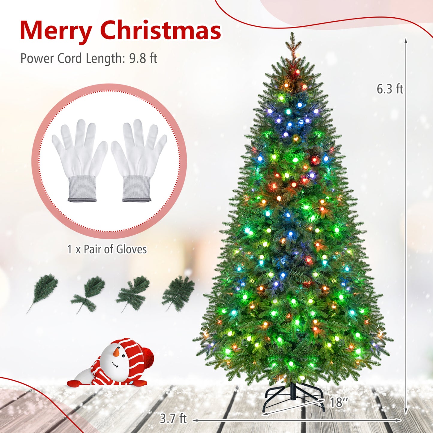 6.3 FT Pre-Lit Smart Christmas Tree with 230 RGB LED Lights