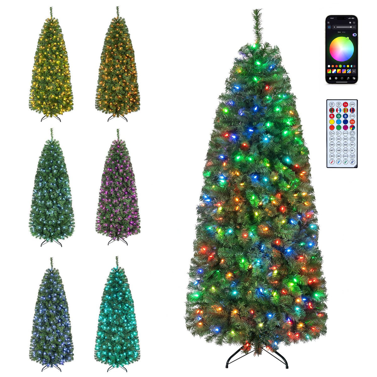 6.3 FT Smart Pencil Christmas Tree with Pre
