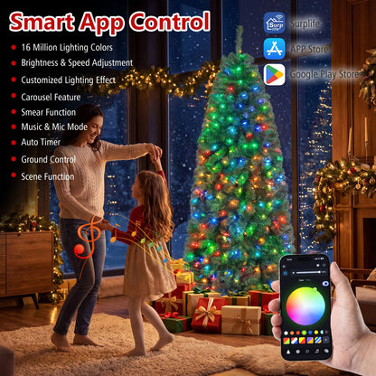 6.3 FT Smart Pencil Christmas Tree with Pre