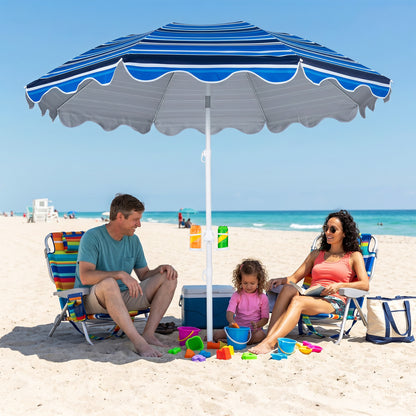 Beach Umbrella 6.5 FT with UPF 50+ Sun Protection & Sand Anchor