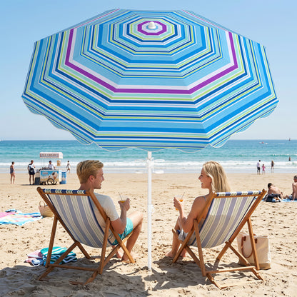 Beach Umbrella 6.5 FT with UPF 50+ and Sand Anchor