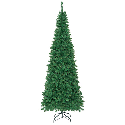 6.5 Feet / 7.5 Feet Pre-Lit Hinged Artificial Pencil Christmas Tree-7.5 Feet