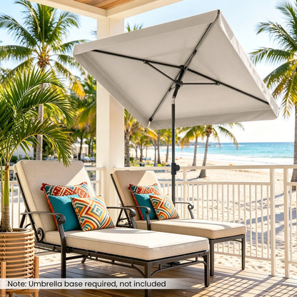 Rectangular Patio Umbrella 6.5 x 4.3 Ft with Tilt Adjustment