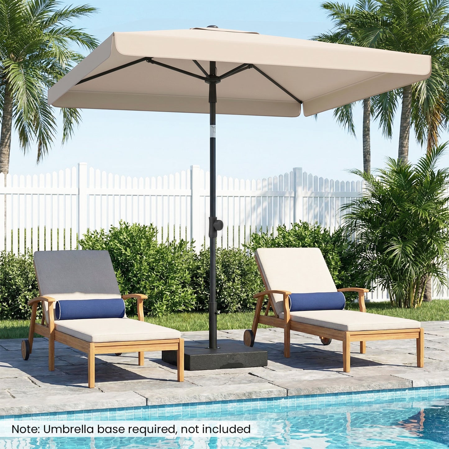 Rectangular Patio Umbrella 6.5 x 4.3 Ft with Tilt Adjustment